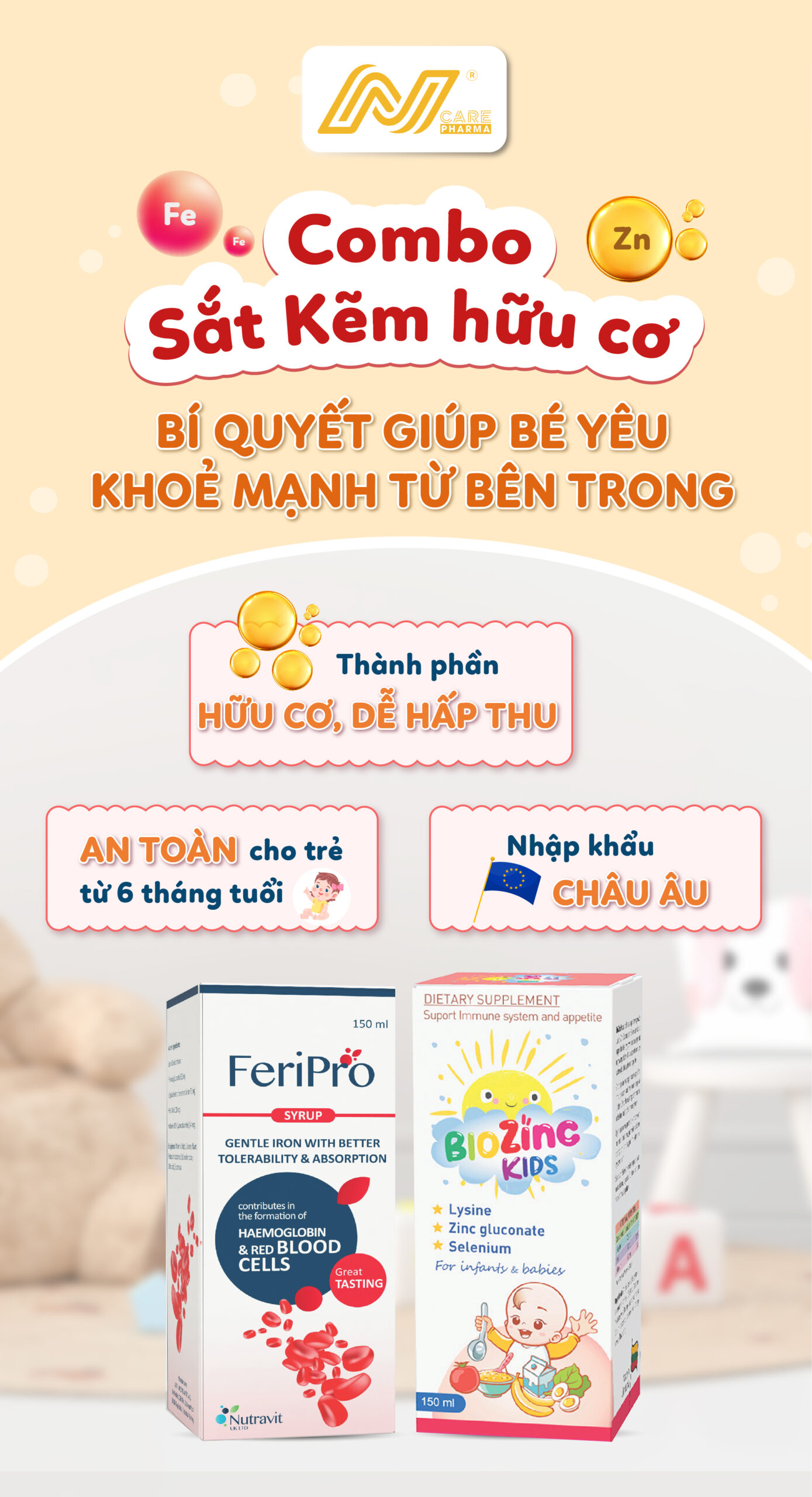 Combo Sắt Kẽm hữu cơ