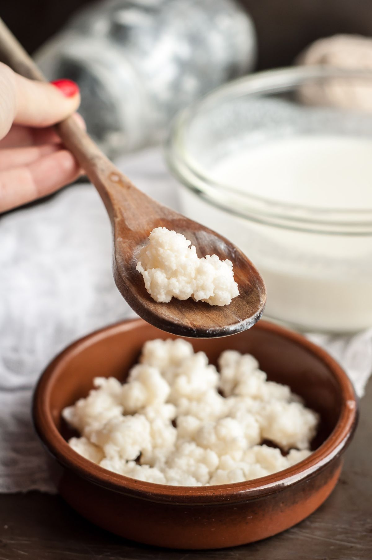 Hạt kefir có hình dạng giống bông cải trắng